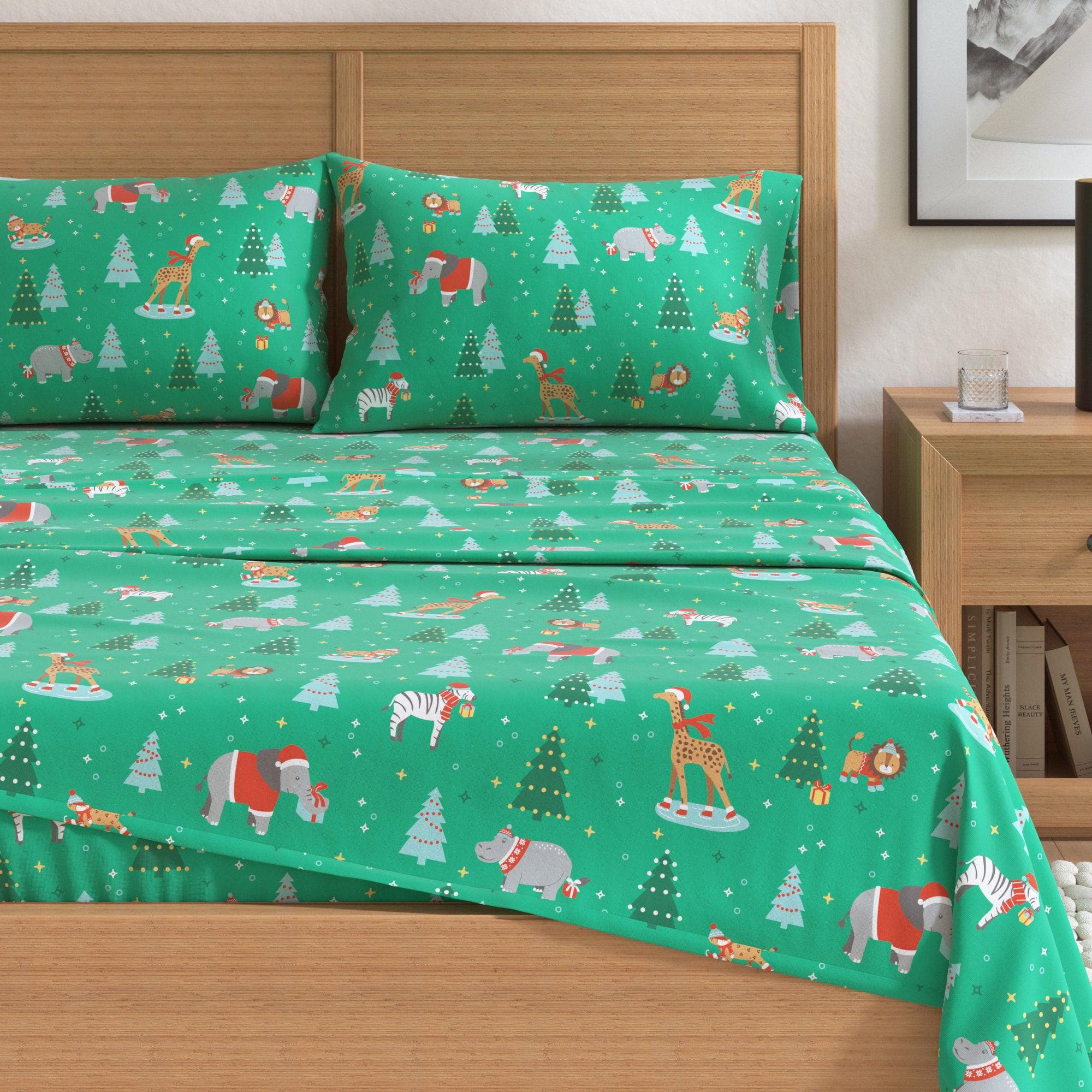 4-Piece Turkish Cotton Christmas Flannel Sheet - Christmas Sheets