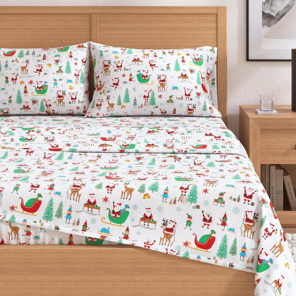 4-Piece Turkish Cotton Christmas Flannel Sheet - Christmas Sheets