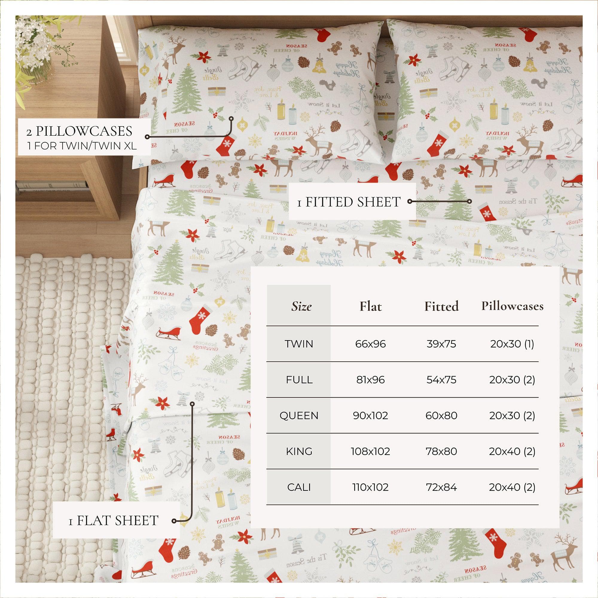 4-Piece Turkish Cotton Flannel Sheet - Fall & Christmas Sheets