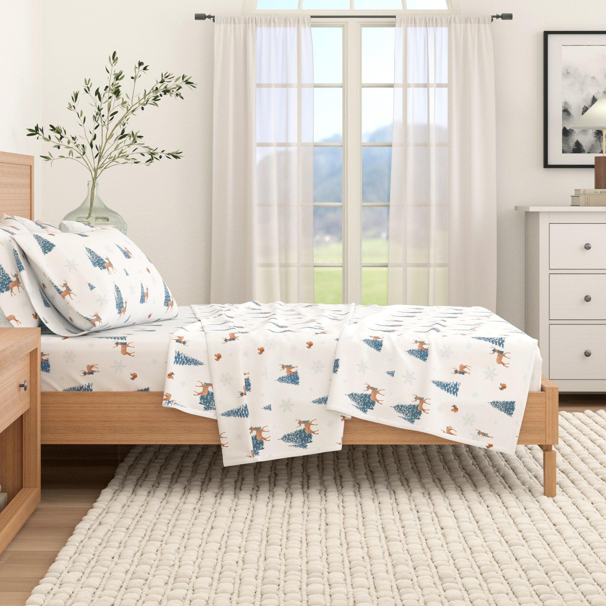 4-Piece Turkish Cotton Flannel Sheet - Fall & Christmas Sheets