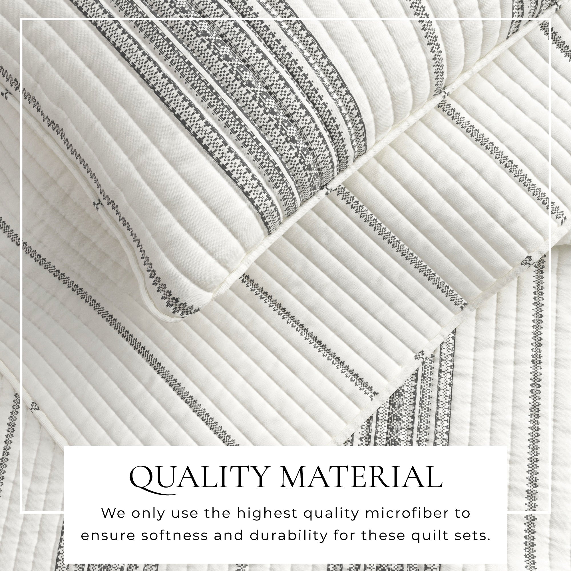 "Coastal Stripe Quilt - White Quilt With Navy, Red, Green Or Grey Stripes"