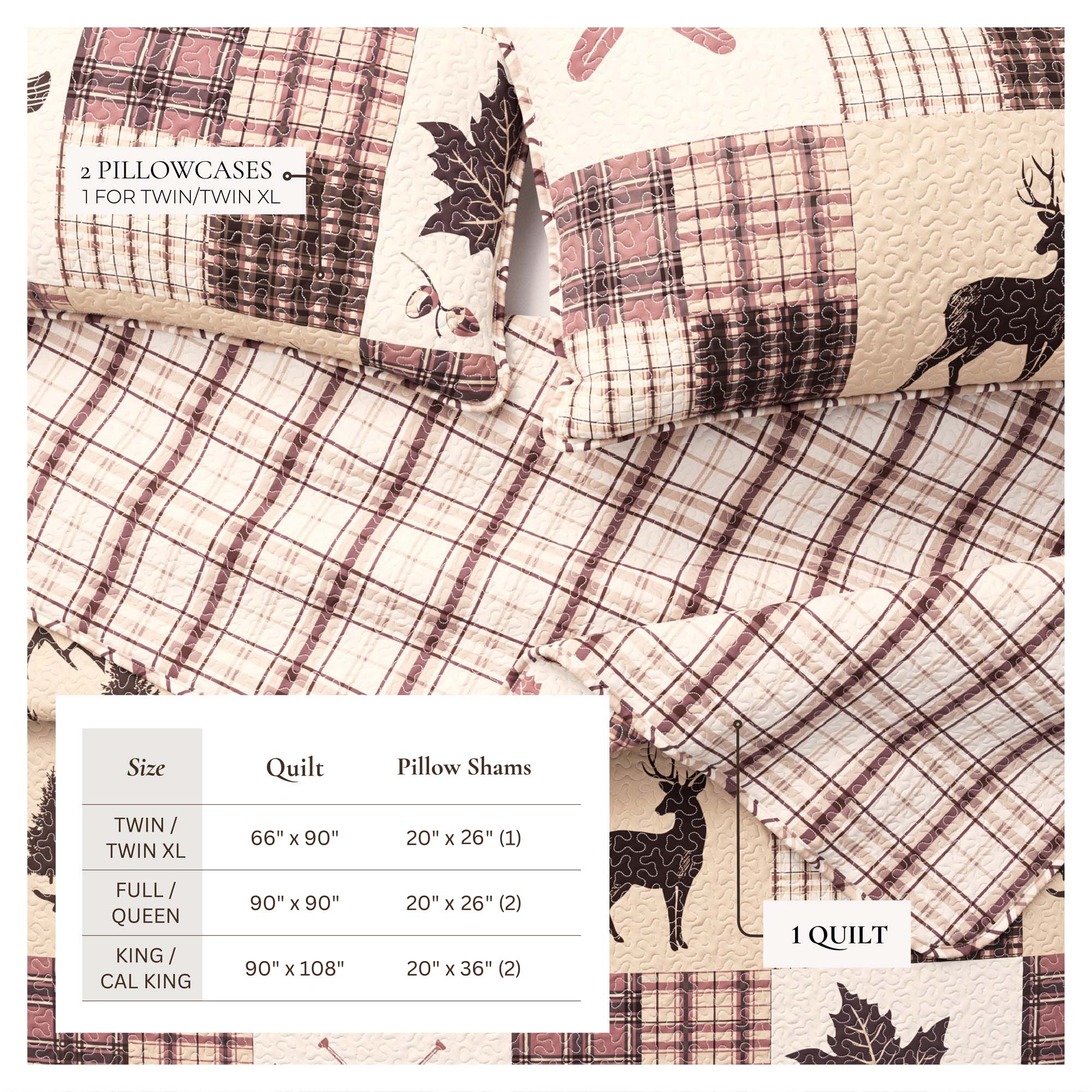 Redwood Lodge 3 Piece Quilt Set - Fall Quilts